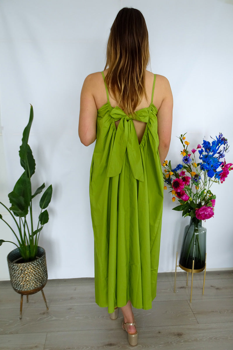 Groene jurk met strik