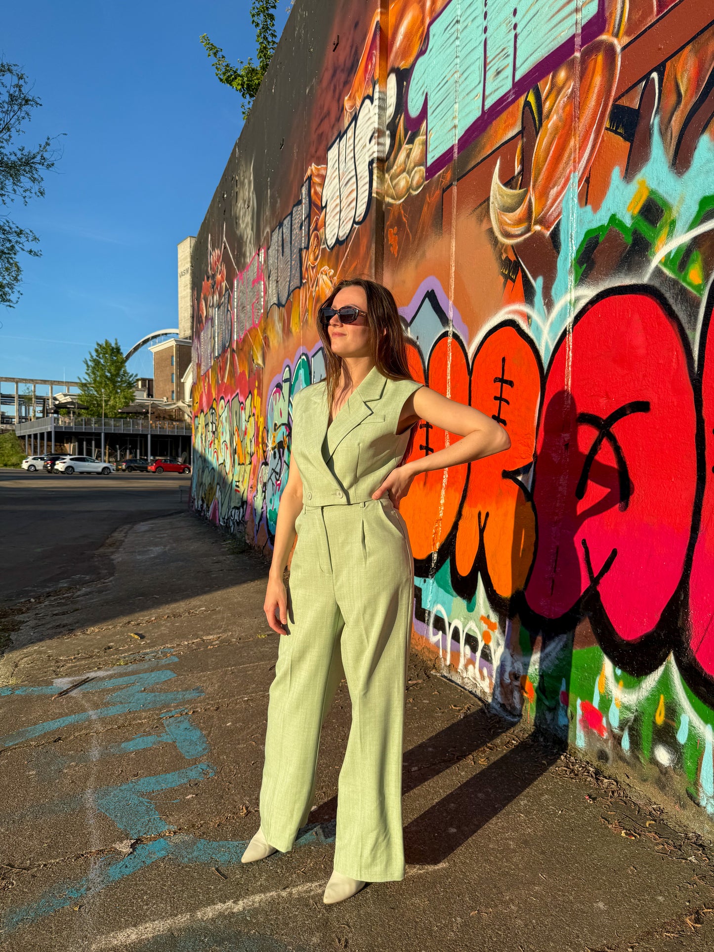 Mintgroene pantalon