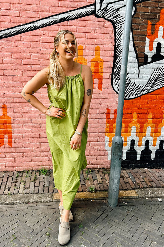 Groene jurk met strik